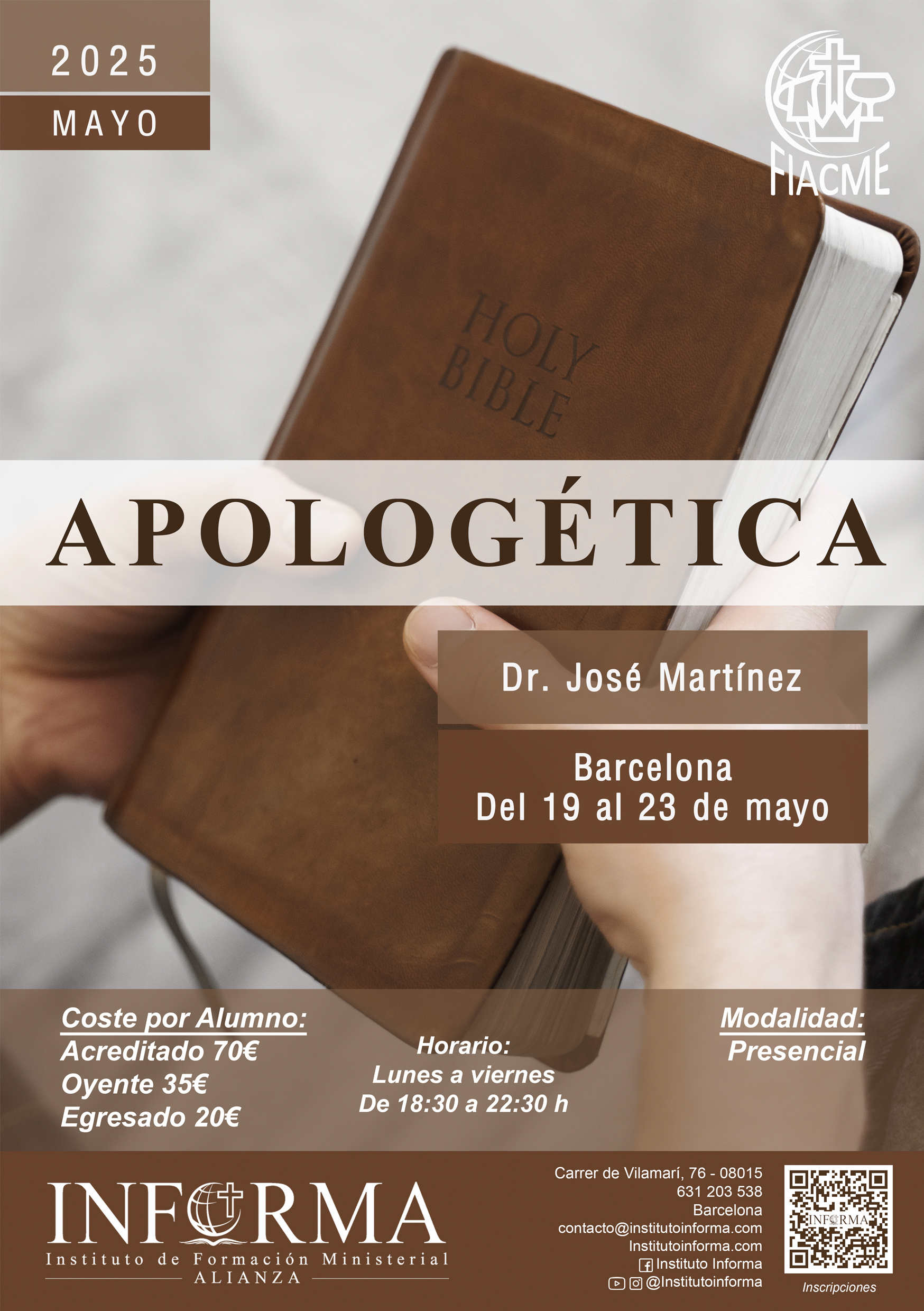 Lee más sobre el artículo Apologética – Presencial Barcelona