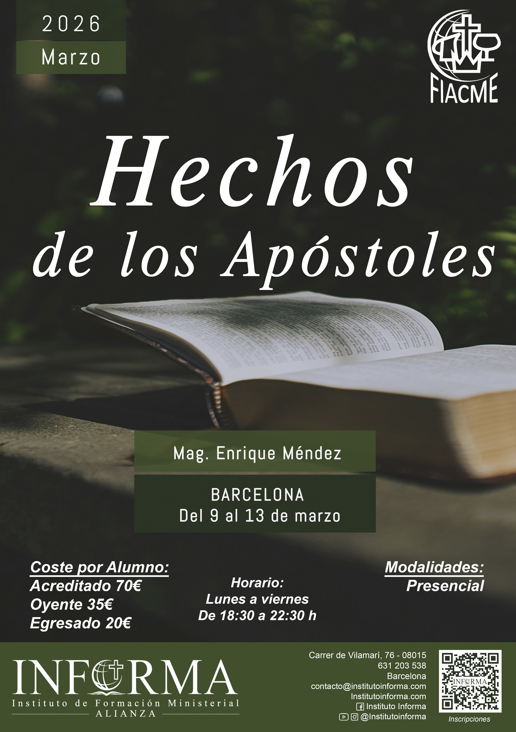 En este momento estás viendo Hechos de los Apóstoles – Presencial BCN.